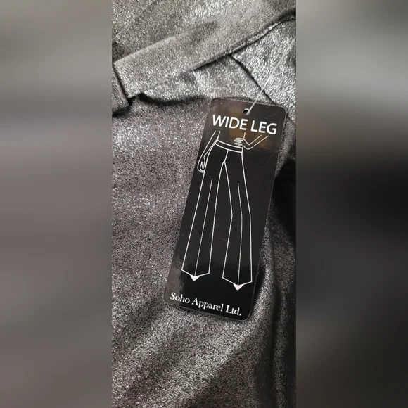 Soho apparel ltd small Chic Silver Metallic Pants wide leg - Picture 5 of 5